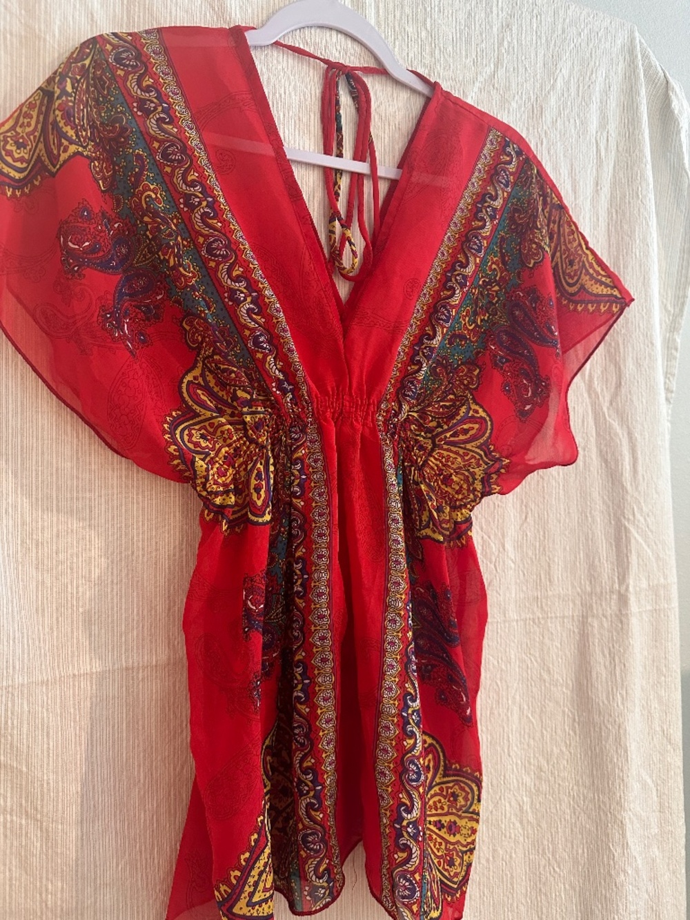 Y2K Body Central Sheer Paisley Kaftan Tunic One Size